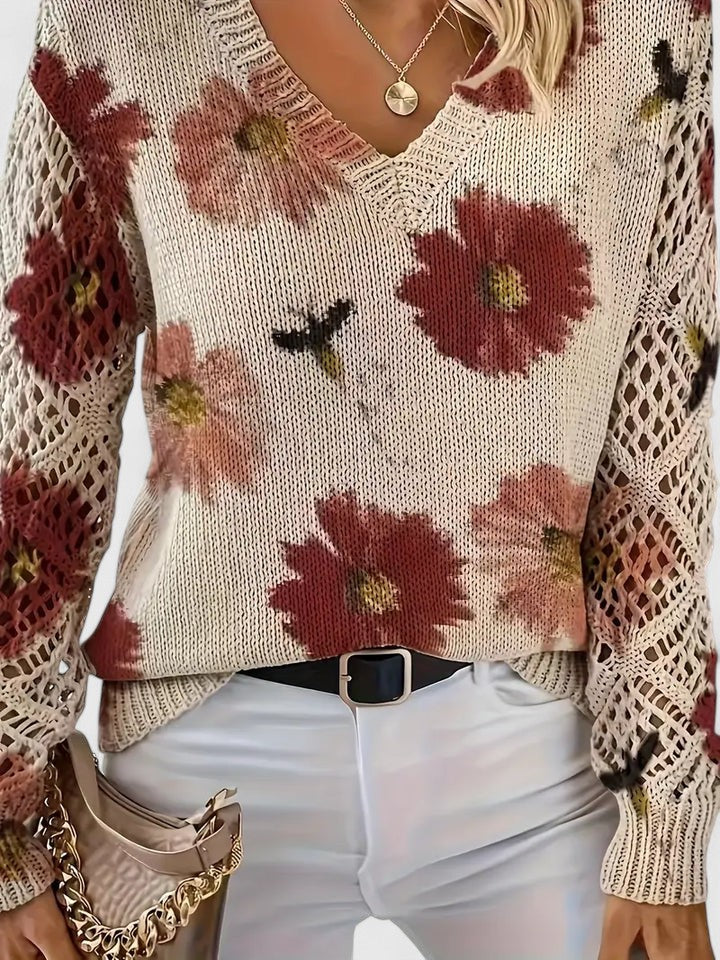 Aurélie | Elegant jumper with floral design