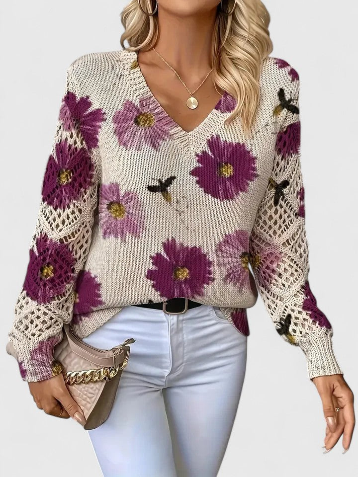 Aurélie | Elegant jumper with floral design