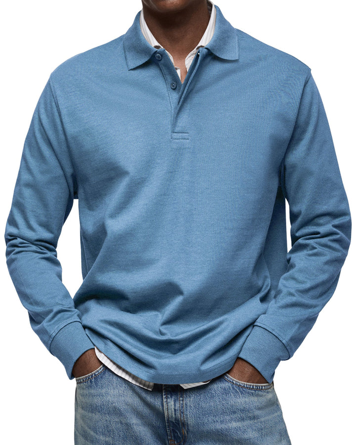 LAURENT MONACO | ELEGANT LONG-SLEEVED POLO FOR MEN