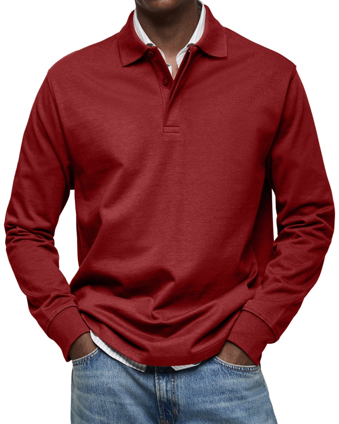 LAURENT MONACO | ELEGANT LONG-SLEEVED POLO FOR MEN