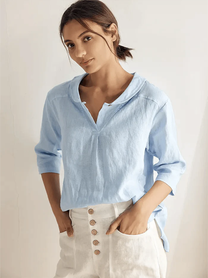 Jade Linen Top