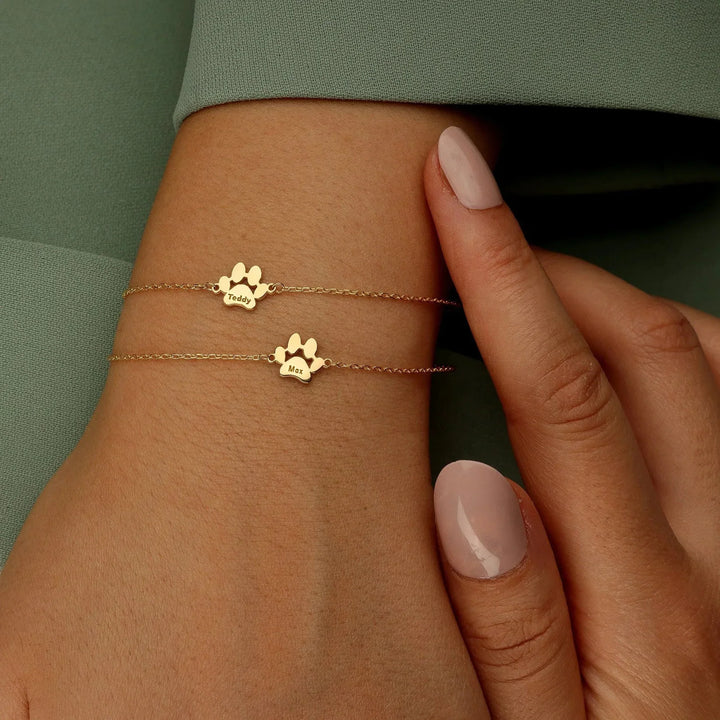 Personalised Bracelet with Paw and Name