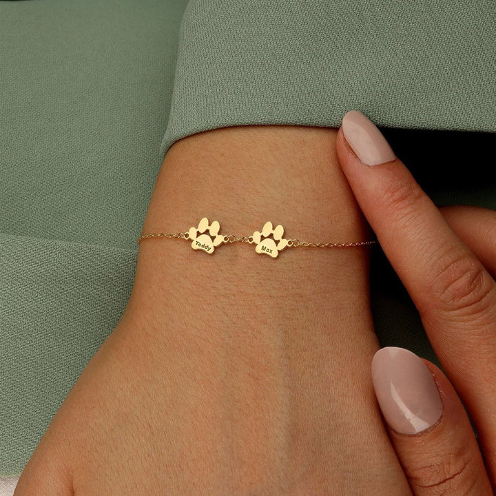 Personalised Bracelet with Paw and Name