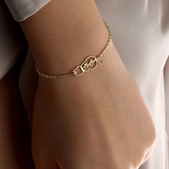 Personalised Bracelet with Cat's Name