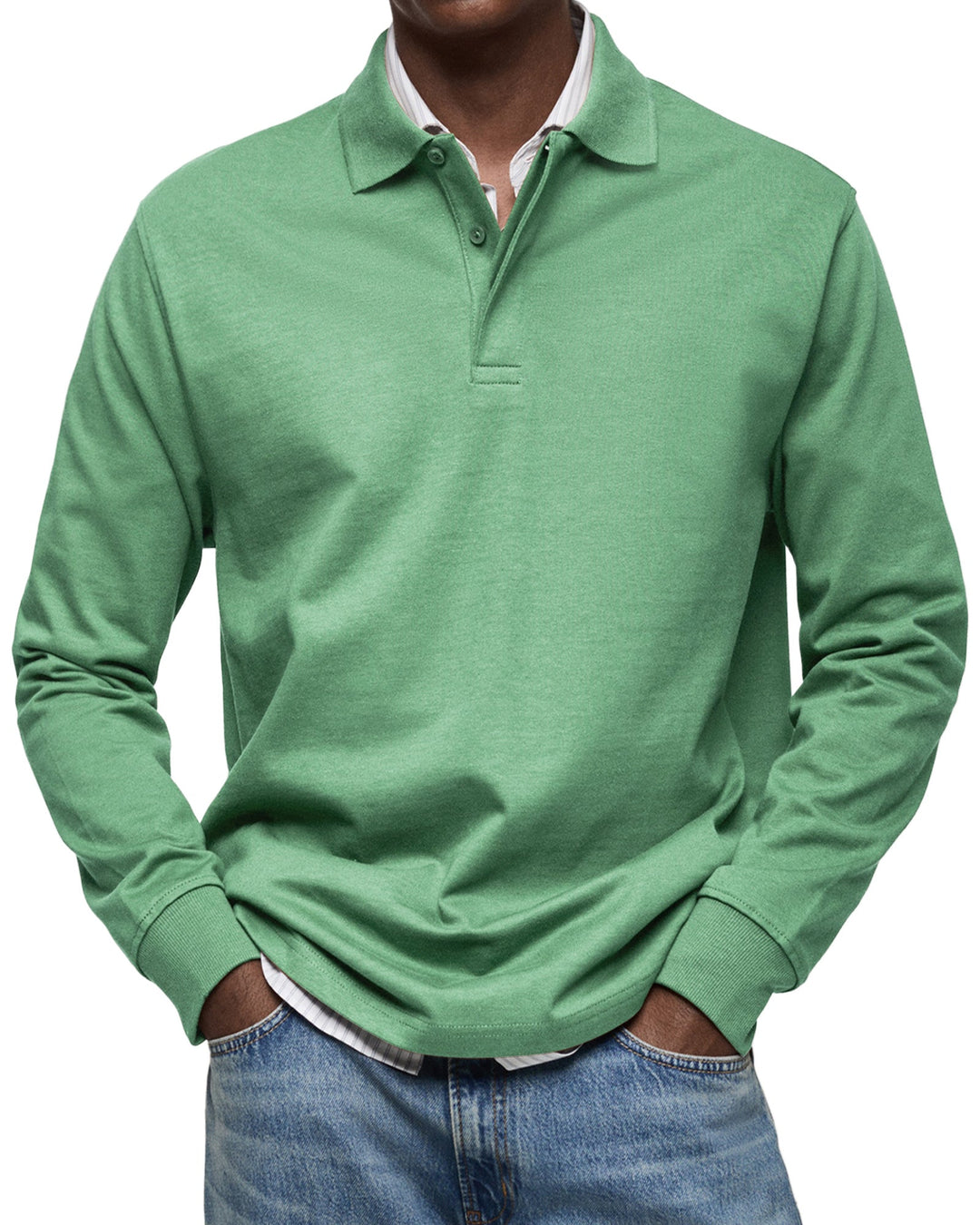 LAURENT MONACO | ELEGANT LONG-SLEEVED POLO FOR MEN