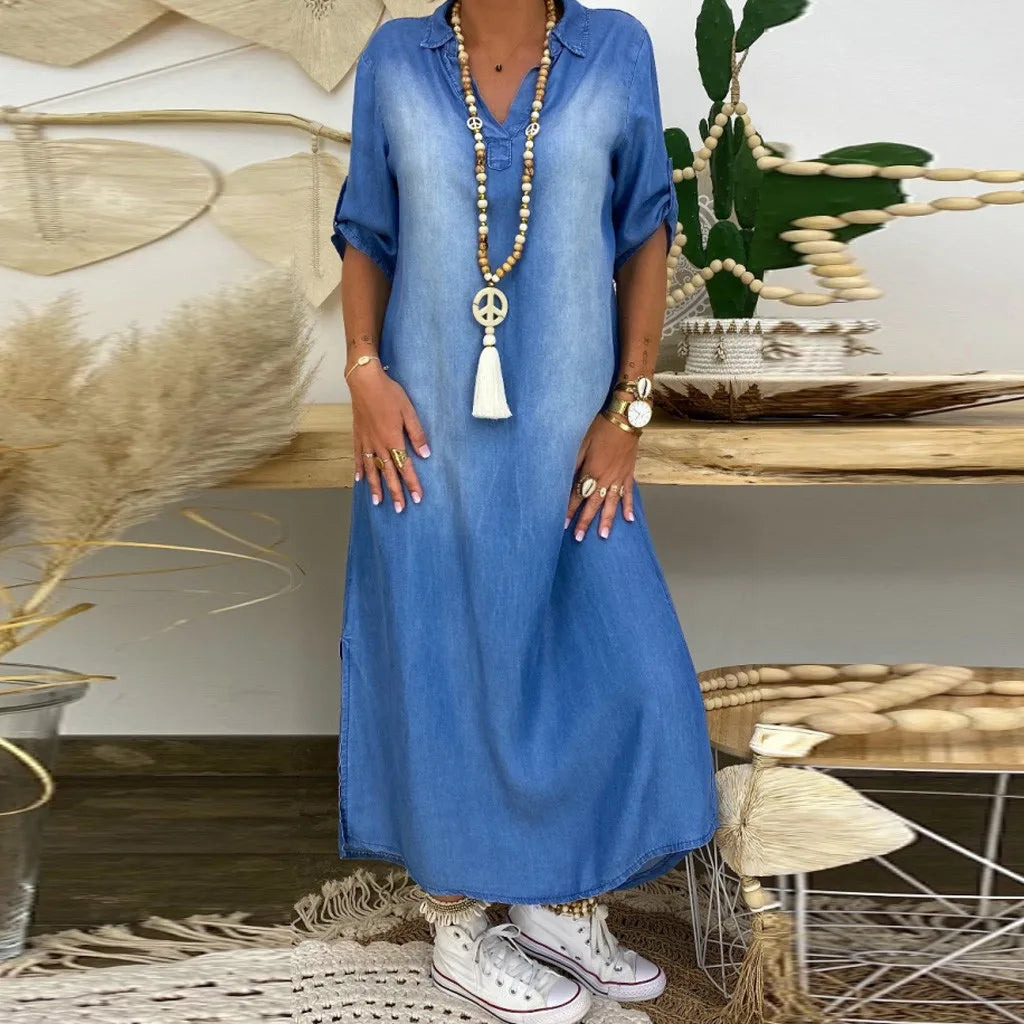 LEA™ | Long Jeans Style Dress