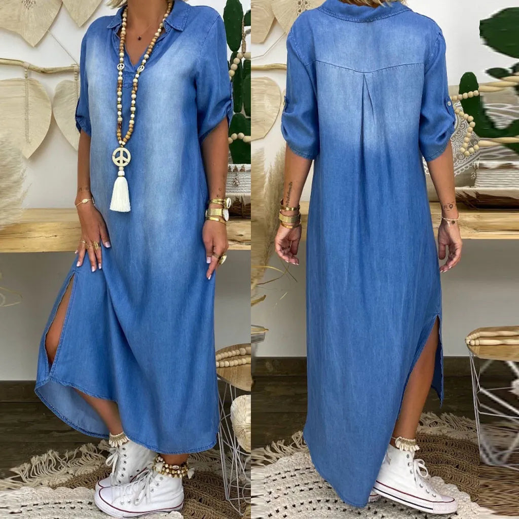 LEA™ | Long Jeans Style Dress