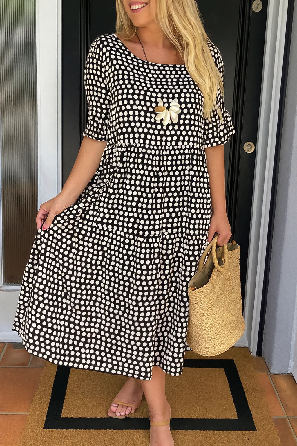 Serelle | Short-Sleeve Midi Dress