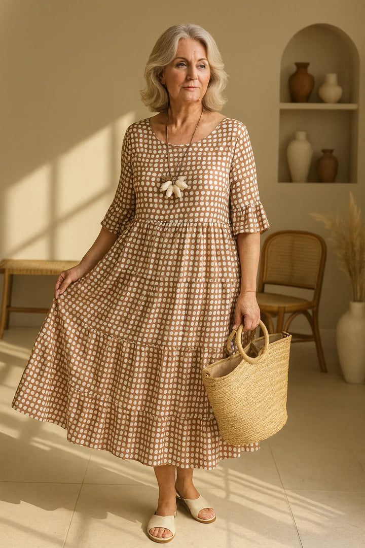 Serelle | Short-Sleeve Midi Dress