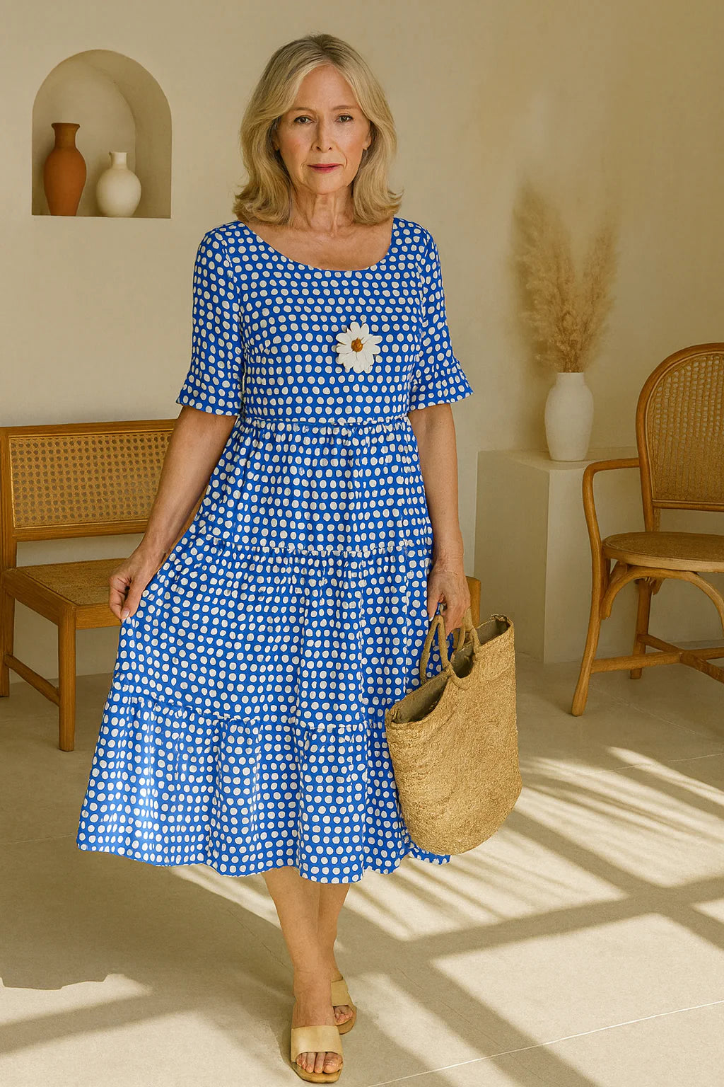 Serelle | Short-Sleeve Midi Dress