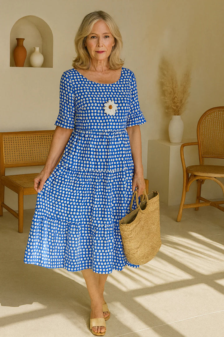 Serelle | Short-Sleeve Midi Dress
