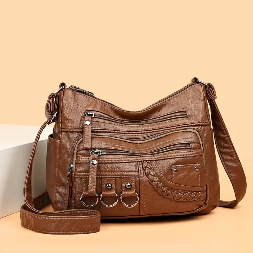 Ava™ | Never Forget a Thing — Spacious Leather Shoulder Bag