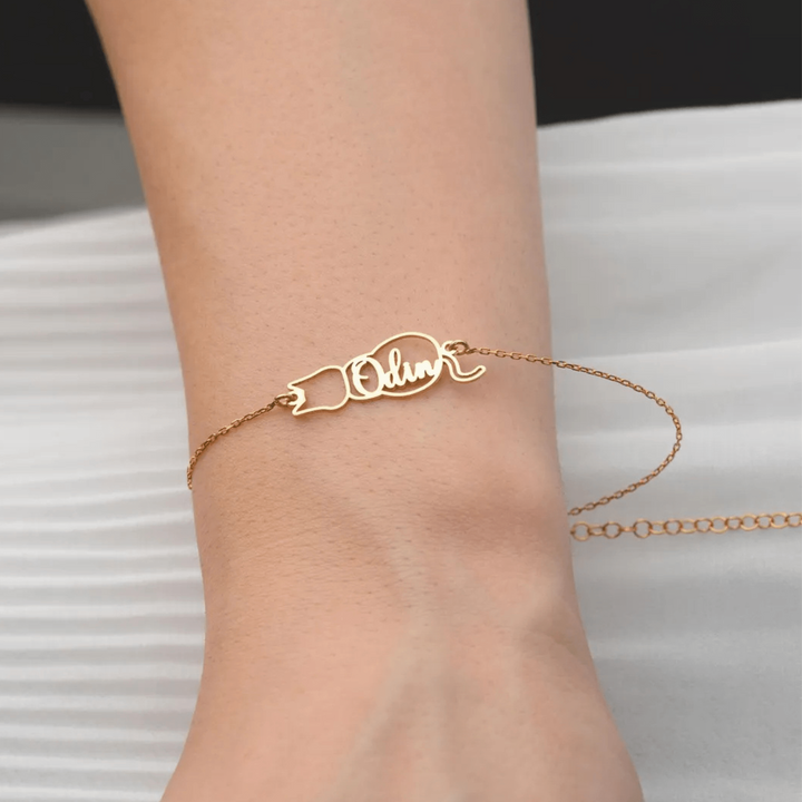 Personalised Bracelet with Cat's Name