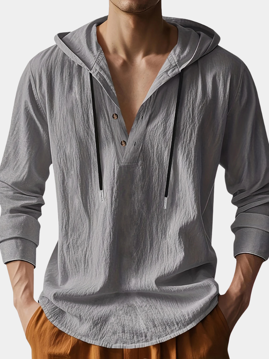 LAURENT MONACO | LUXURY LINEN HOODED SHIRT