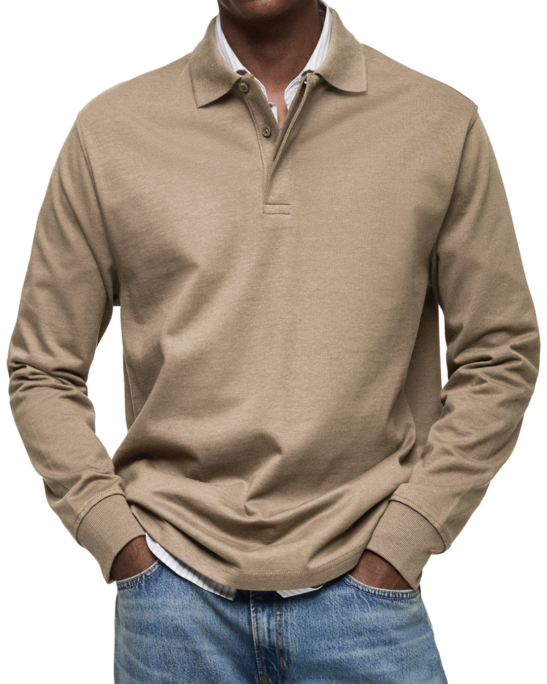 LAURENT MONACO | ELEGANT LONG-SLEEVED POLO FOR MEN