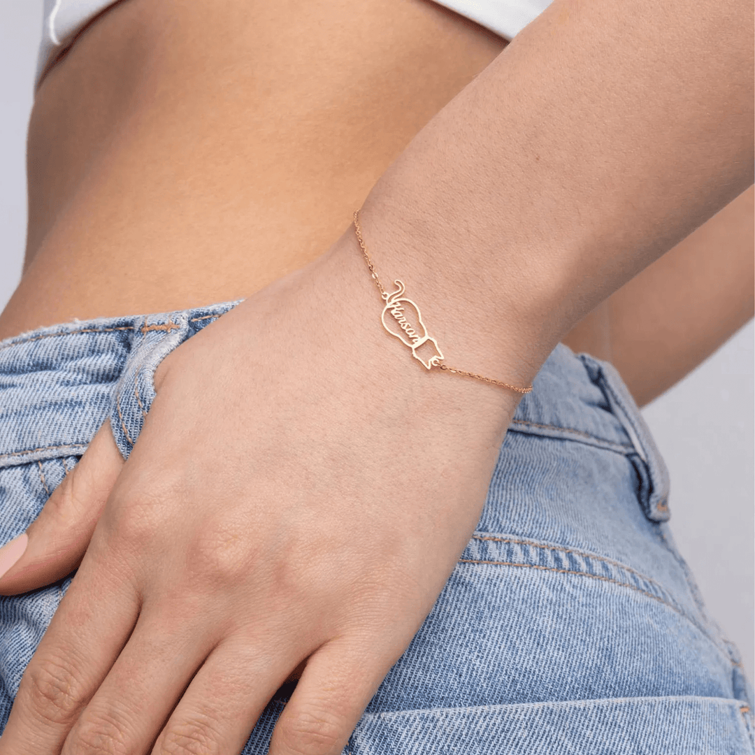 Personalised Bracelet with Cat's Name