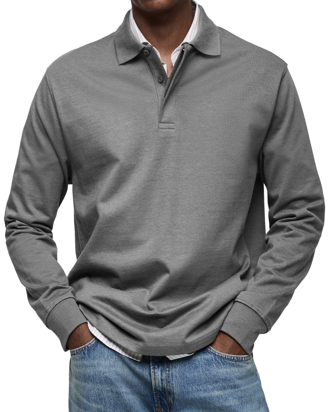 LAURENT MONACO | ELEGANT LONG-SLEEVED POLO FOR MEN