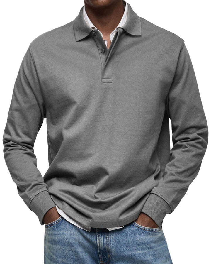 LAURENT MONACO | ELEGANT LONG-SLEEVED POLO FOR MEN