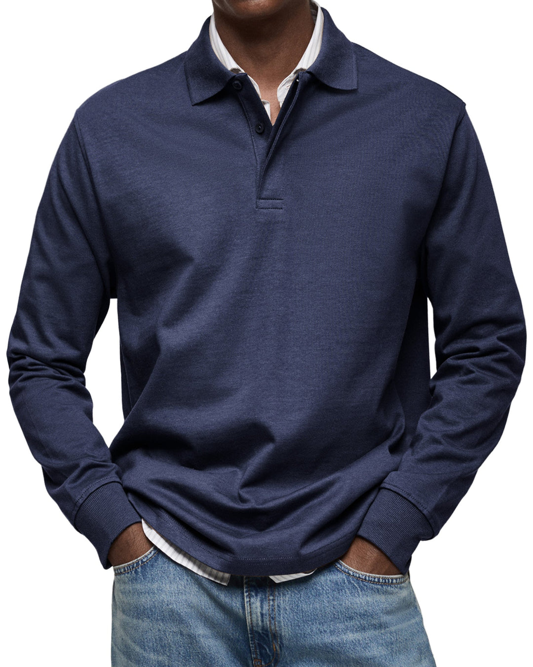 LAURENT MONACO | ELEGANT LONG-SLEEVED POLO FOR MEN