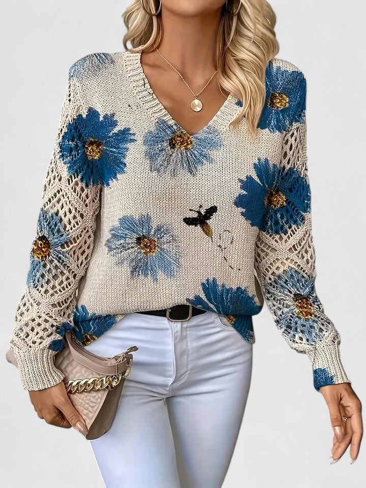 Aurélie | Elegant jumper with floral design