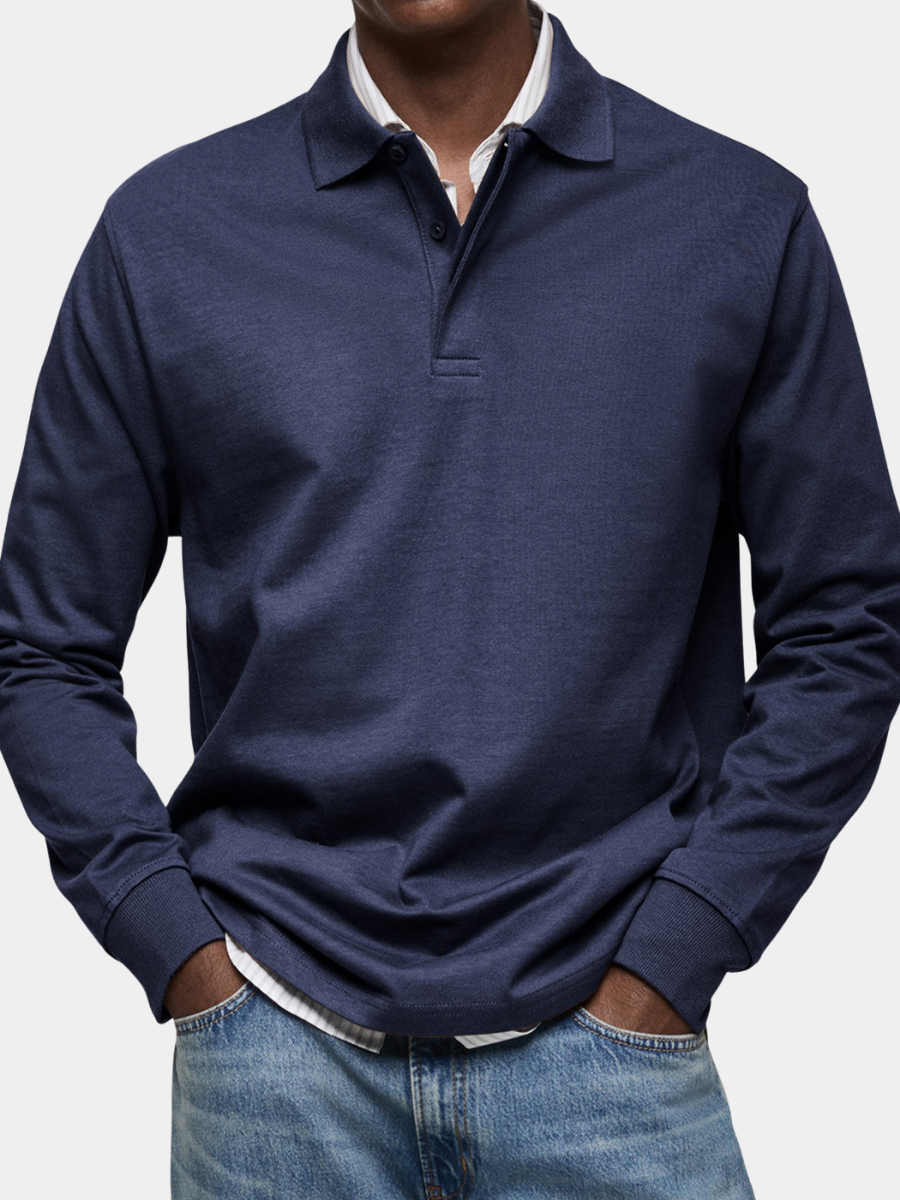LAURENT MONACO | ELEGANT LONG-SLEEVED POLO FOR MEN
