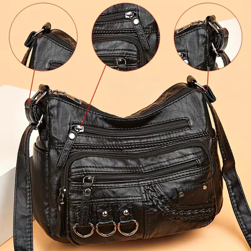 Ava™ | Never Forget a Thing — Spacious Leather Shoulder Bag