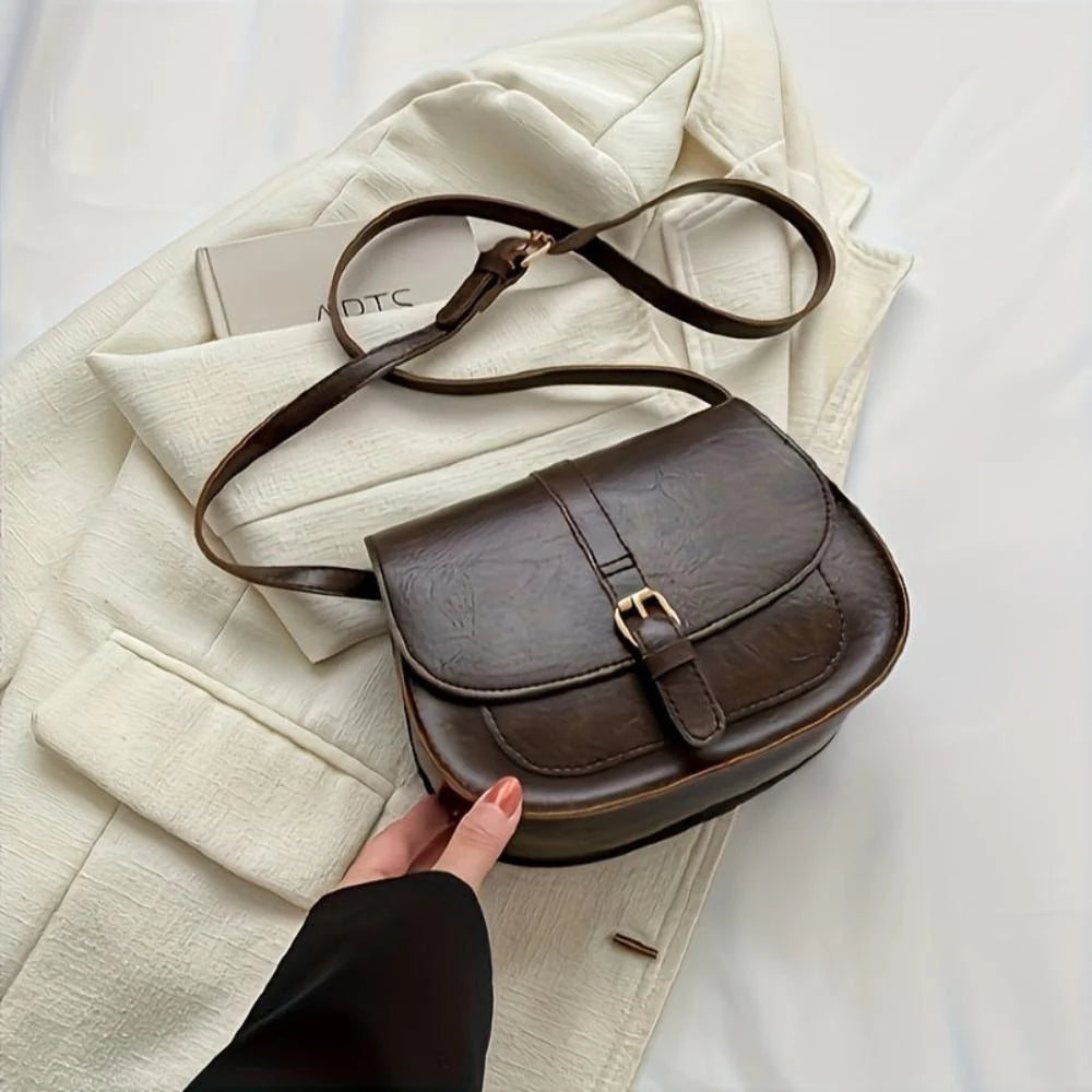 Grace™ | Compact & Elegant — Leather Saddle Bag