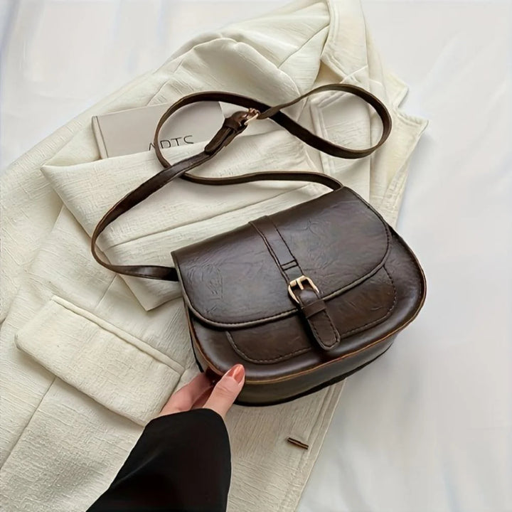Grace™ | Compact & Elegant — Leather Saddle Bag