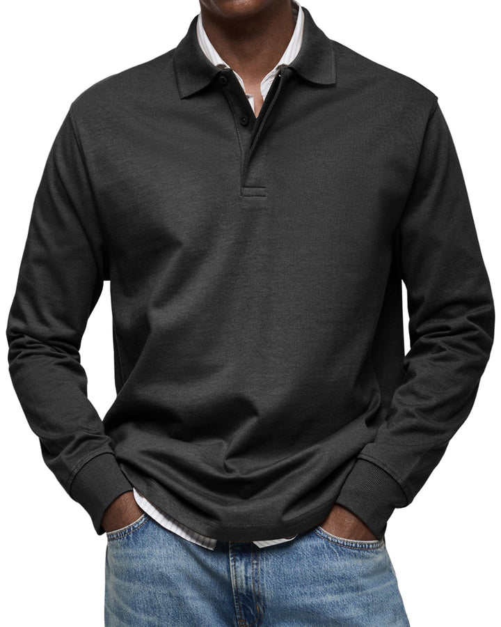LAURENT MONACO | ELEGANT LONG-SLEEVED POLO FOR MEN