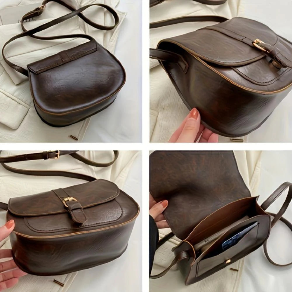 Grace™ | Compact & Elegant — Leather Saddle Bag