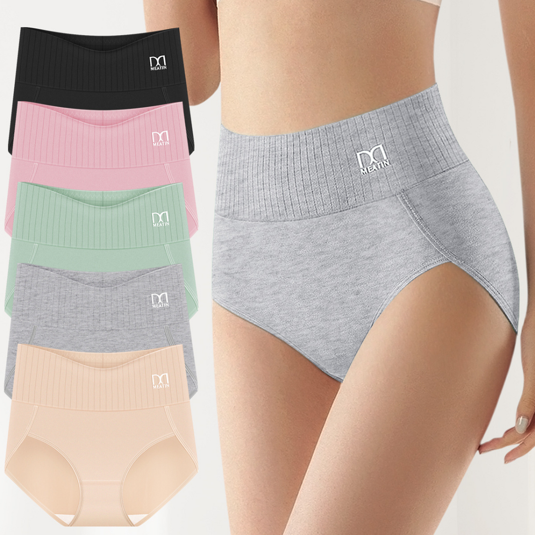 Comfora™ | 6-Pack Breathable & Comfortable High-Waisted Briefs with Tummy Support