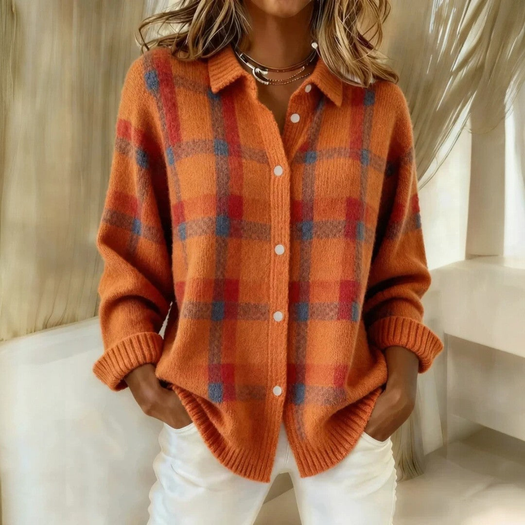 Janette™ | Checked Knit Jumper