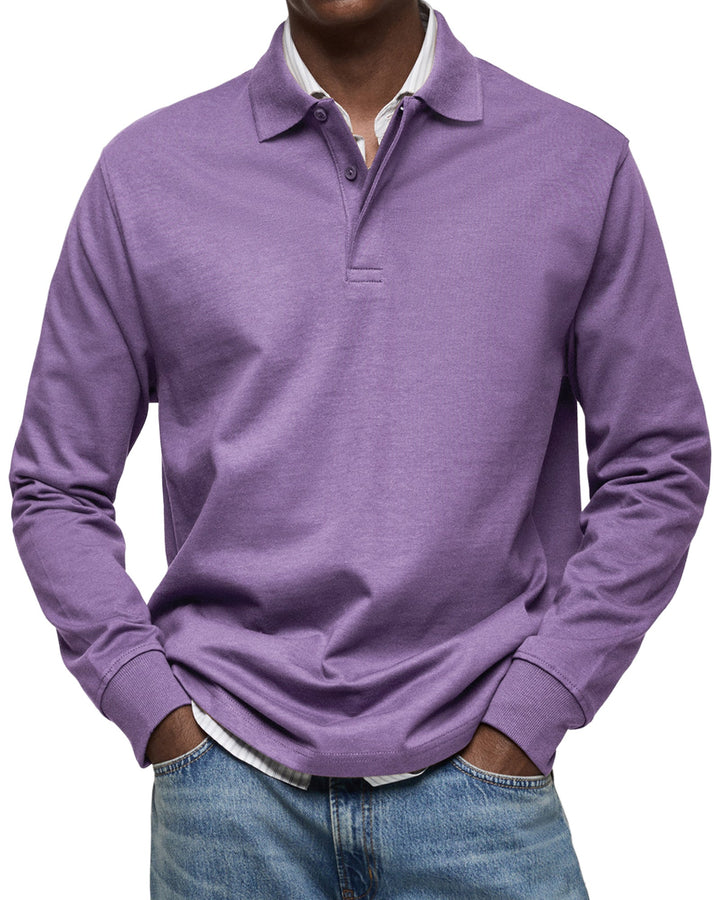 LAURENT MONACO | ELEGANT LONG-SLEEVED POLO FOR MEN