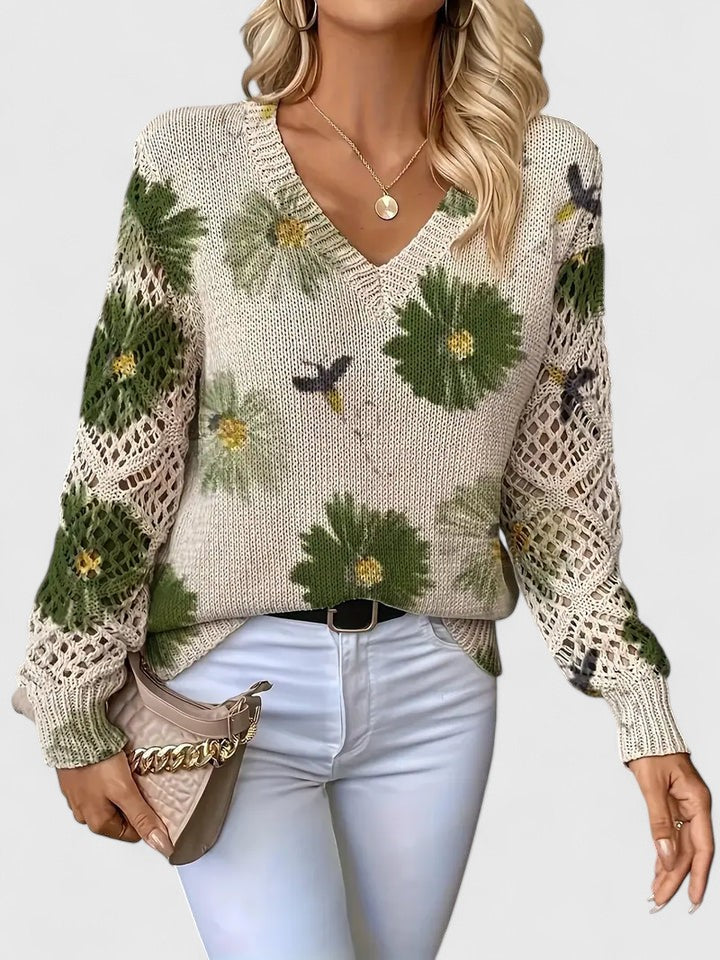 Aurélie | Elegant jumper with floral design