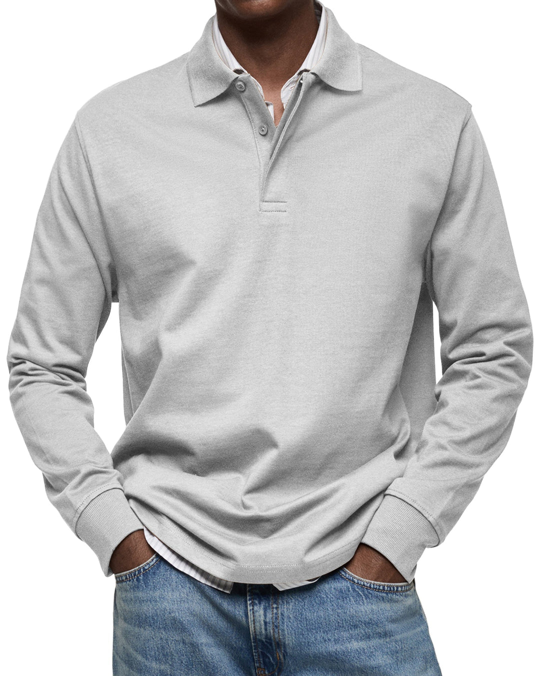 LAURENT MONACO | ELEGANT LONG-SLEEVED POLO FOR MEN