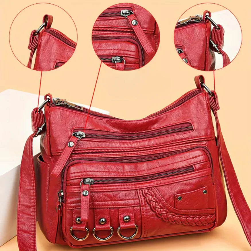 Ava™ | Never Forget a Thing — Spacious Leather Shoulder Bag