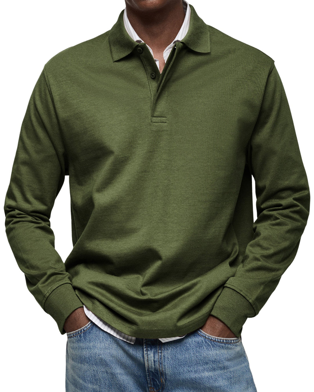 LAURENT MONACO | ELEGANT LONG-SLEEVED POLO FOR MEN
