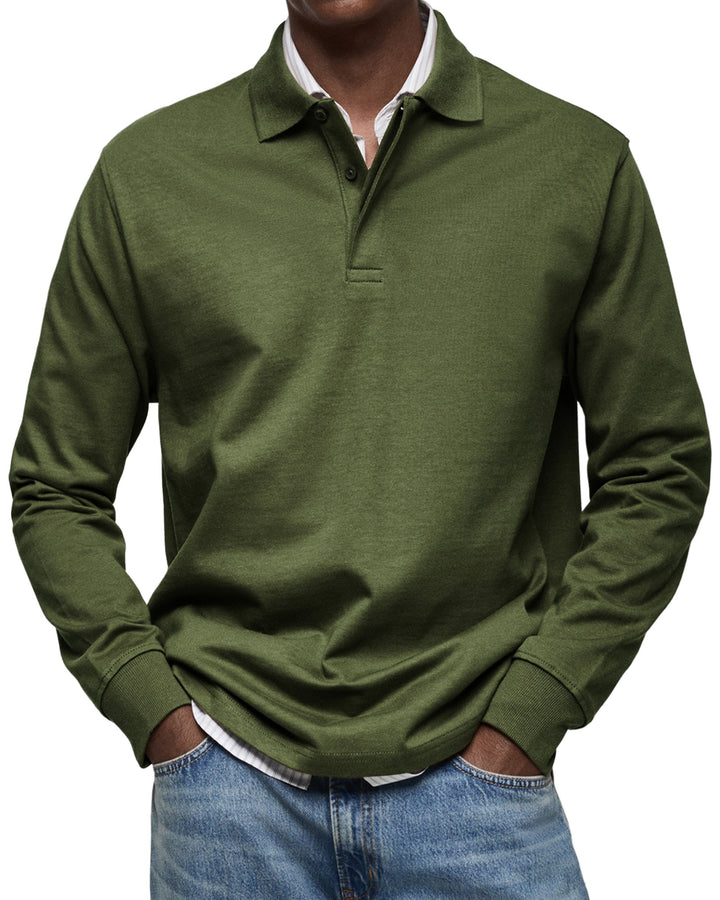 LAURENT MONACO | ELEGANT LONG-SLEEVED POLO FOR MEN