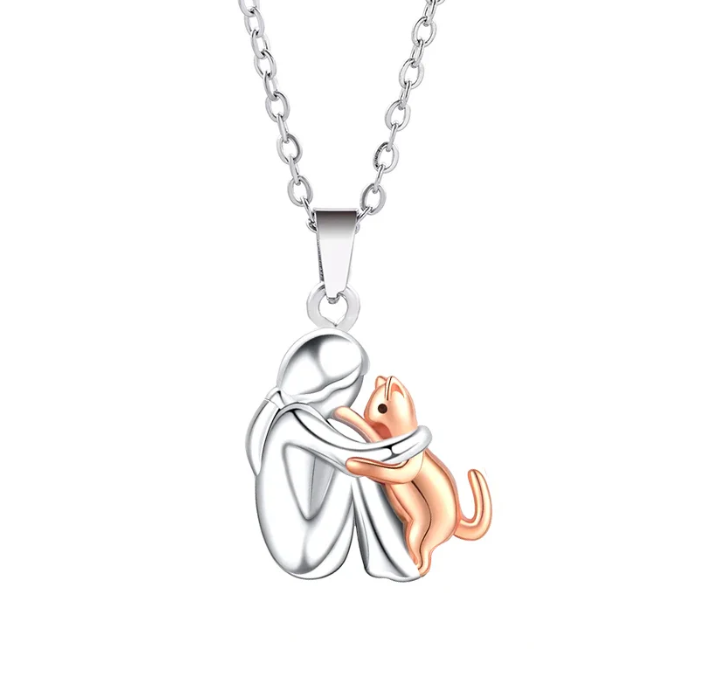 Embrace Cat Pendant Necklace – A Symbol of Love & Comfort