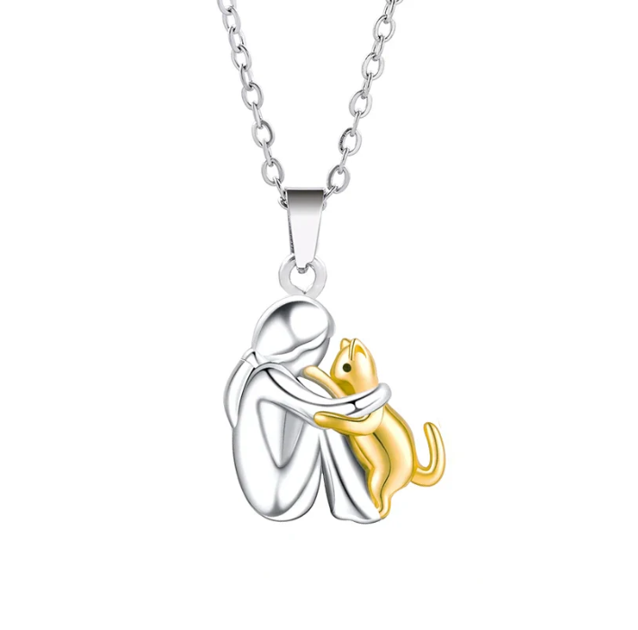 Embrace Cat Pendant Necklace – A Symbol of Love & Comfort