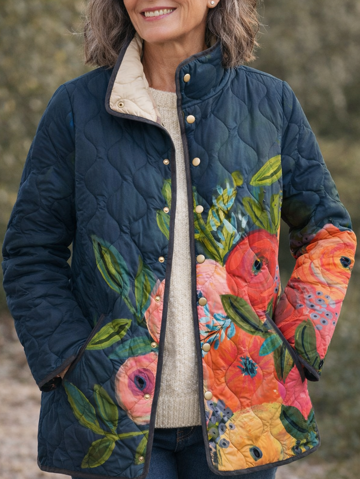 Amaya™ | Vintage Floral Quilted Jacket