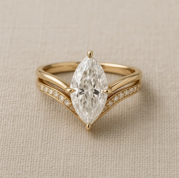 Drop Crown Gold Ring