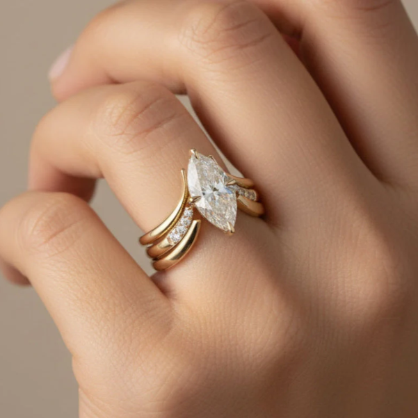 Drop Crown Gold Ring