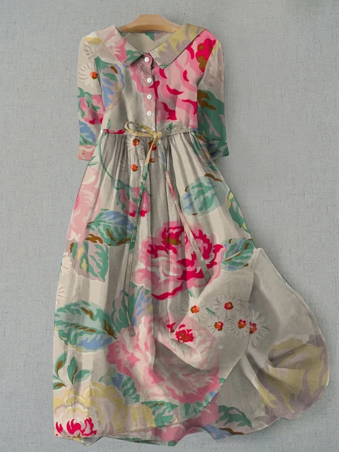 Maja | Elegant pastel floral dress in soft material