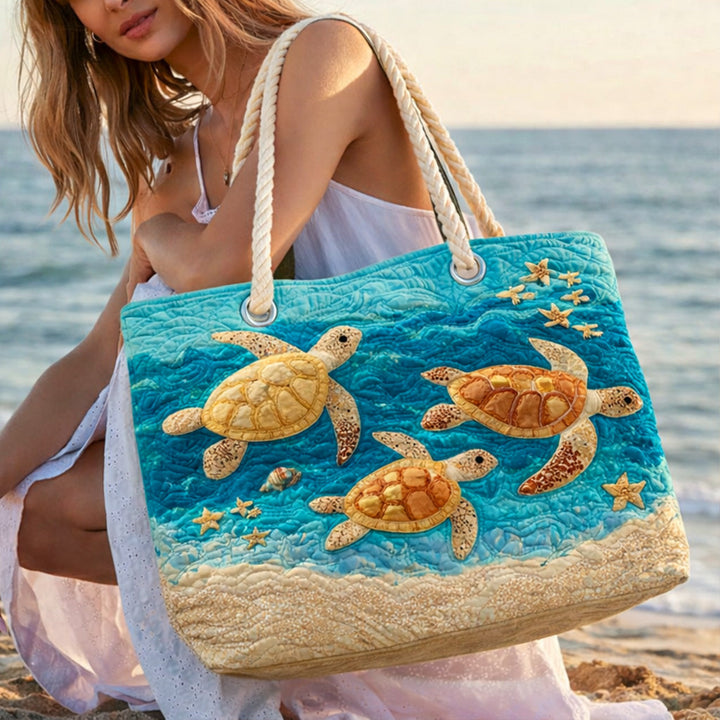 Golden Turtle Coast Beach Tote