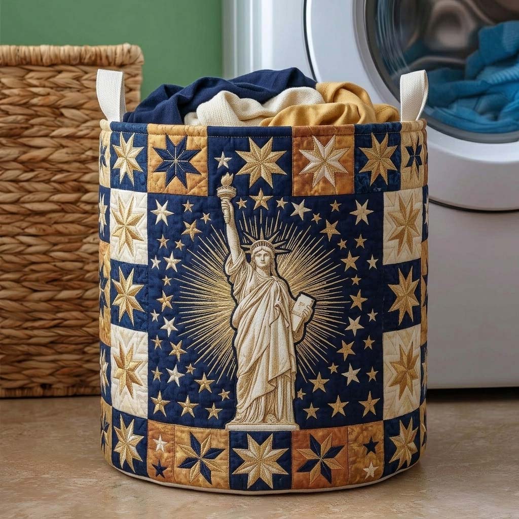 Liberty Star Glory Quilted Laundry Basket