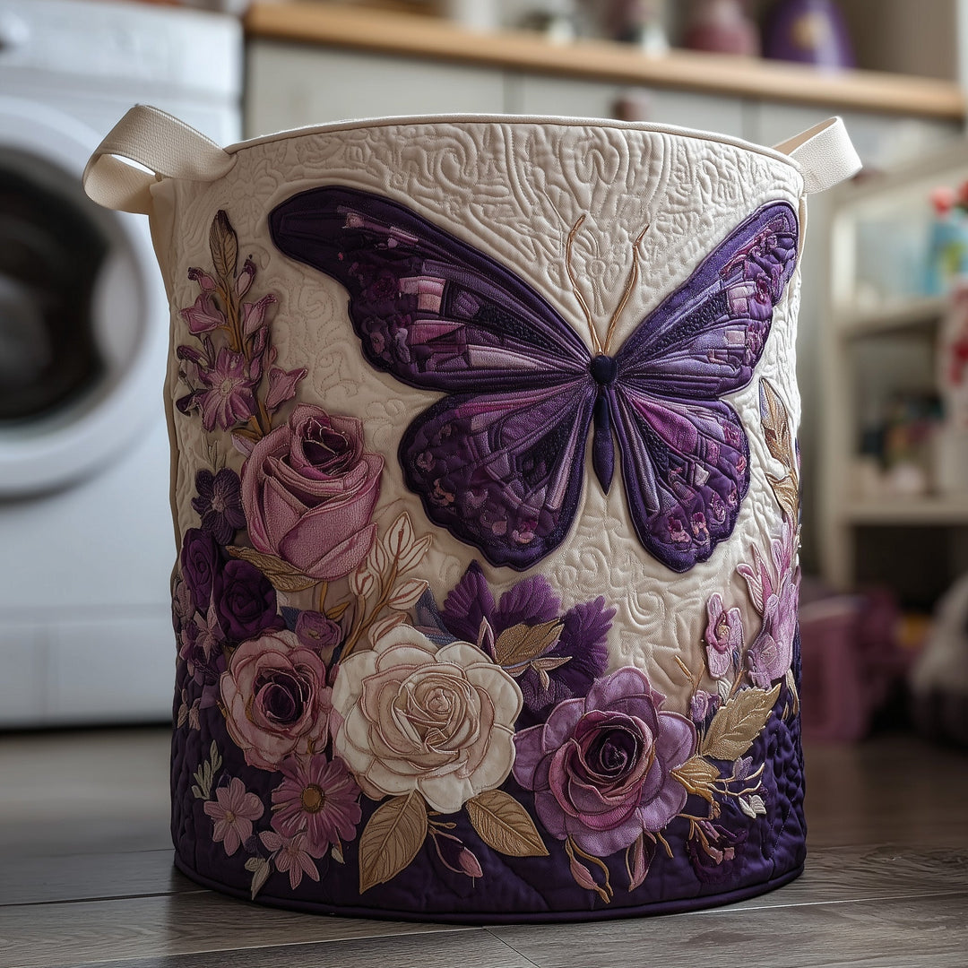 Quilted Butterfly Laundry Basket