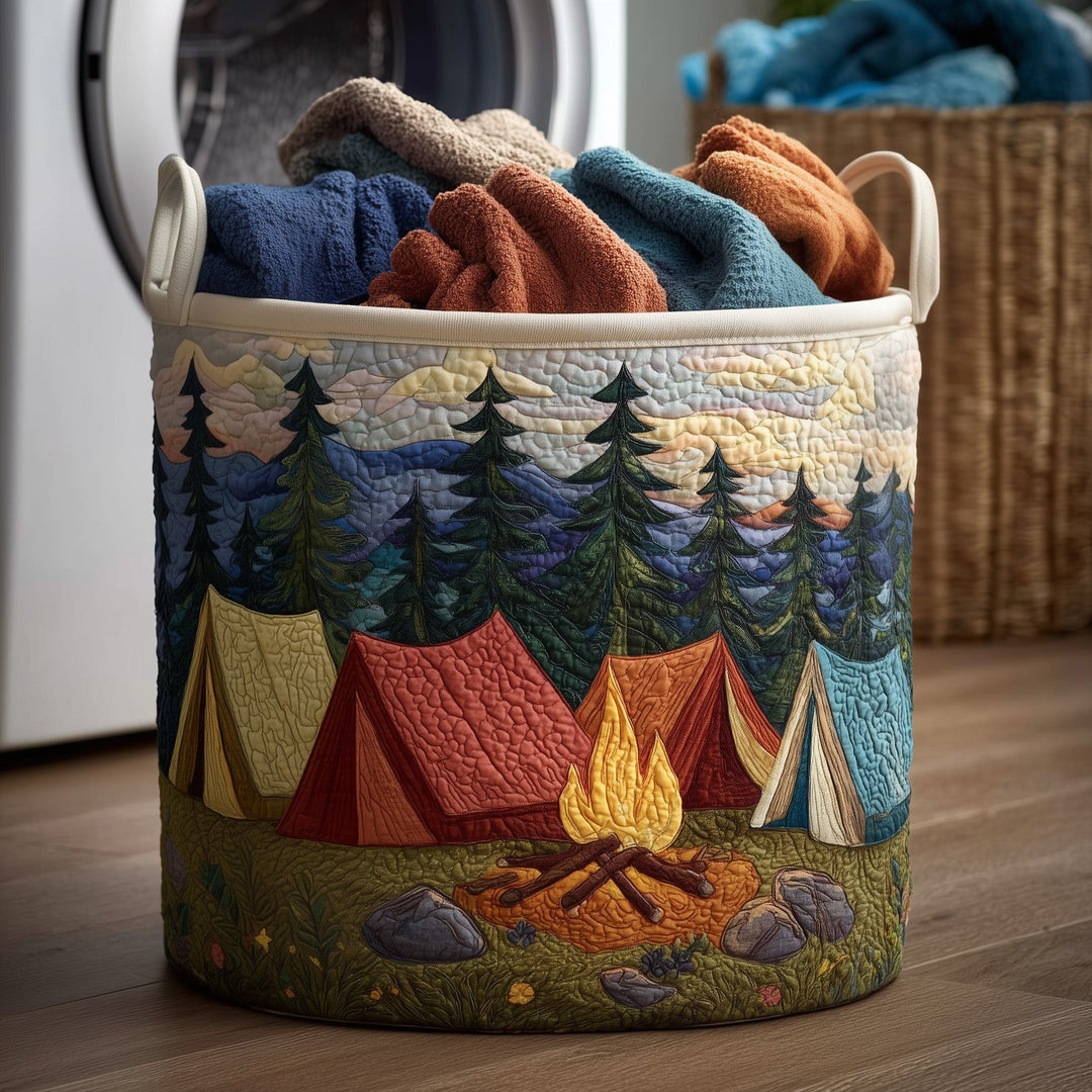 Quilted Laundry Basket Campfire Dream