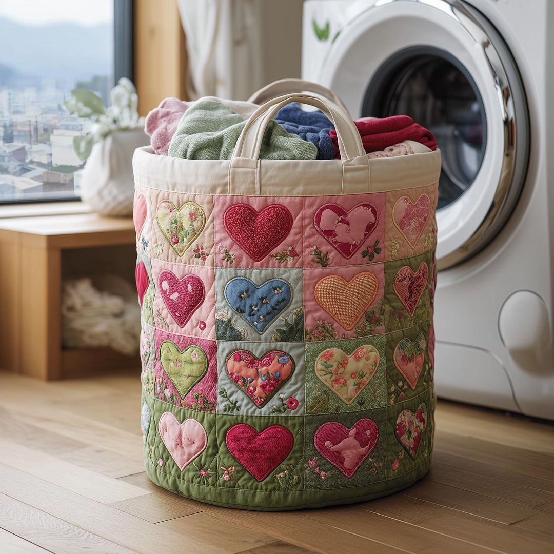 Blossom Mood Quilted Laundry Basket