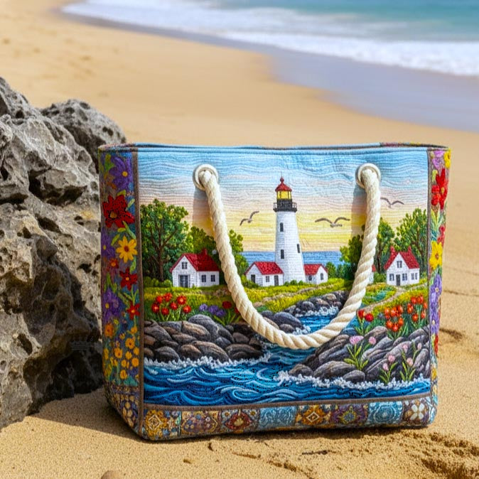 Lighthouse Glow Beach Tote